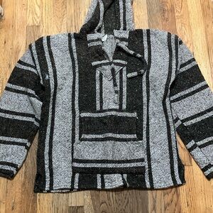 Men's Black and Gray Hooded rug hoodie